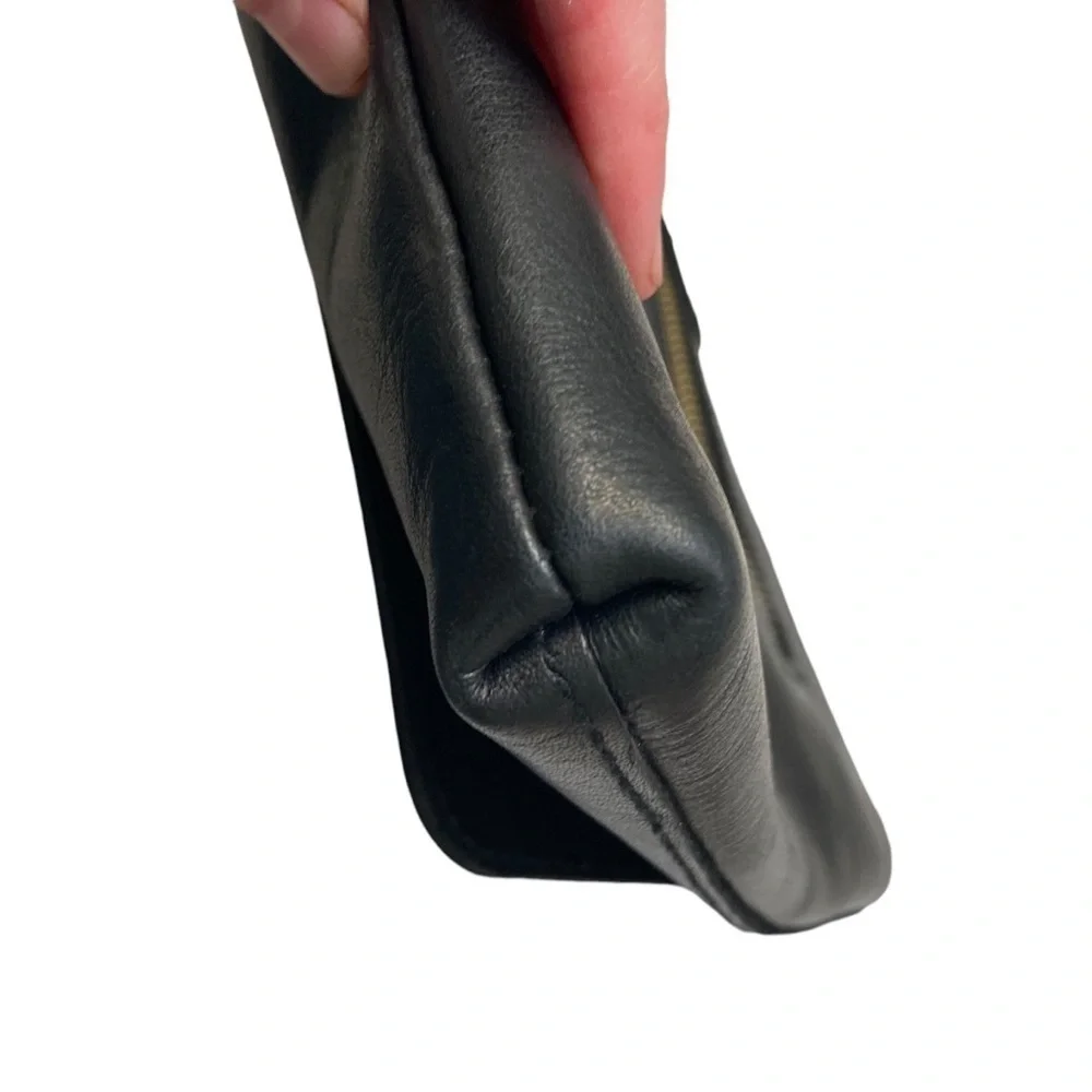 Madewell black leather clutch bag